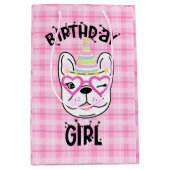 Sac Cadeau Moyen French Bulldog Frenchie Anniversaire Thème (Devant)