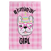 Sac Cadeau Moyen French Bulldog Frenchie Anniversaire Thème (Dos)