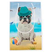 Sac Cadeau Moyen French Bulldog sur la plage (Devant)