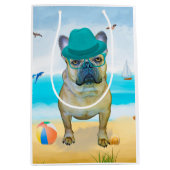 Sac Cadeau Moyen French Bulldog sur la plage (Devant)