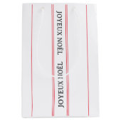 Sac Cadeau Moyen French Christmas Joyeux Noël Red Stripe (Devant)