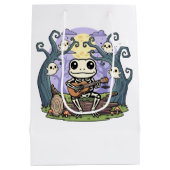 Sac Cadeau Moyen Frog Skeleton Playing Ukulele with Ghosts (Dos)