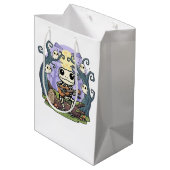 Sac Cadeau Moyen Frog Skeleton Playing Ukulele with Ghosts (Dos Angle)