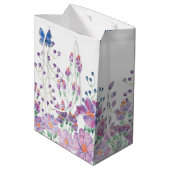 Sac Cadeau Moyen Frontière florale Anniversaire (Dos Angle)