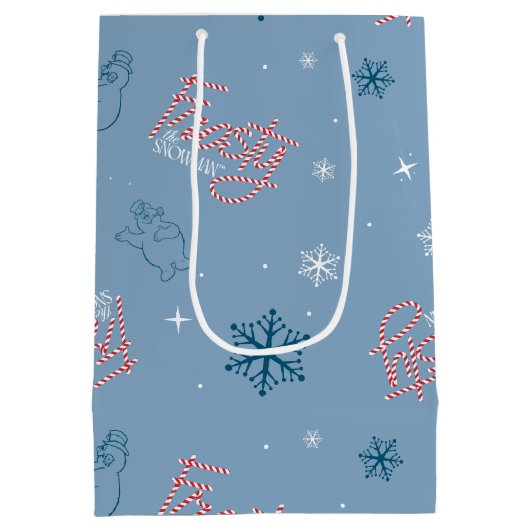 Sac Cadeau Moyen Frosty Snowman Blue Snowflake Motif (Dos)