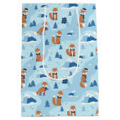 Sac Cadeau Moyen Frosty Winter Foxes (Dos)