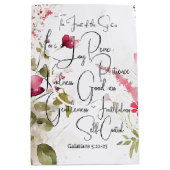 Sac Cadeau Moyen Fruit de l'Esprit rose floral (Devant)