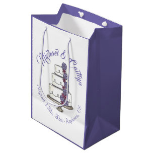 Sac Cadeau Moyen Fruit Rose pourpre fleuri Mariage Favori