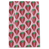 Sac Cadeau Moyen Fruits de fraises rouges juteuses roses Imprimer (Devant)