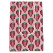 Sac Cadeau Moyen Fruits de fraises rouges juteuses roses Imprimer (Dos)