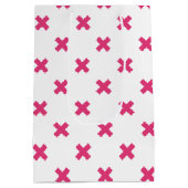 Sac Cadeau Moyen Fuchsia croix sur le blanc (Dos)