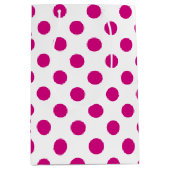 Sac Cadeau Moyen Fuchsia polka (Devant)