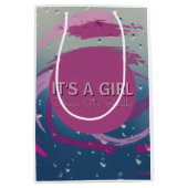 Sac Cadeau Moyen Fuchsia Romantique & Pinceau Rose Clair (Devant)