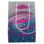 Sac Cadeau Moyen Fuchsia Romantique & Pinceau Rose Clair (Dos)