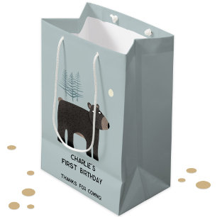 Sac Cadeau Moyen Fun Bear Âge Personnalisé Anniversaire