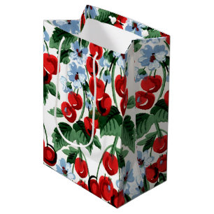 Sac Cadeau Moyen Fun Cherry Jubilee Design Cerises Vintages