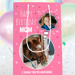 Sac Cadeau Moyen Fun Cheval Maman Anniversaire Pensée Bulle Photo R