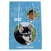 Sac Cadeau Moyen Fun Chien Papa Anniversaire Pensée Bulle Photo Ble (Dos)