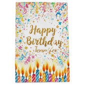 Sac Cadeau Moyen Fun confetti d'anniversaire personnalisé (Devant)