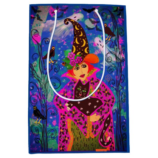 Sac Cadeau Moyen Fun Éffrayant Coloré Trick ou Treat (Devant)