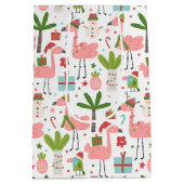 Sac Cadeau Moyen Fun Flamant rose rose Noël (Dos)