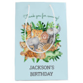 Sac Cadeau Moyen Fun Jungle Safari Animaux 1er Anniversaire Fête (Devant)