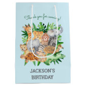 Sac Cadeau Moyen Fun Jungle Safari Animaux 1er Anniversaire Fête (Dos)