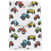 Sac Cadeau Moyen Fun Monster Trucks Birthday  (Devant)