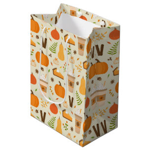 Sac Cadeau Moyen Fun Orange Fall Motif
