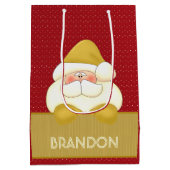 Sac Cadeau Moyen Fun Red et Gold Père Noël thème (Dos)