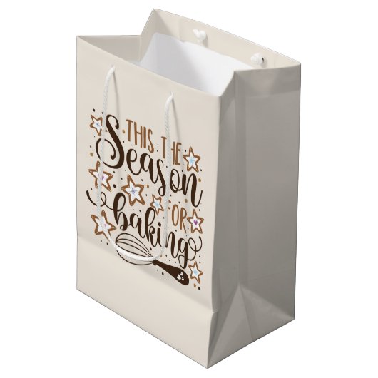 Sac Cadeau Moyen Fun 'Tis Season for Baking Design (Devant Angle)