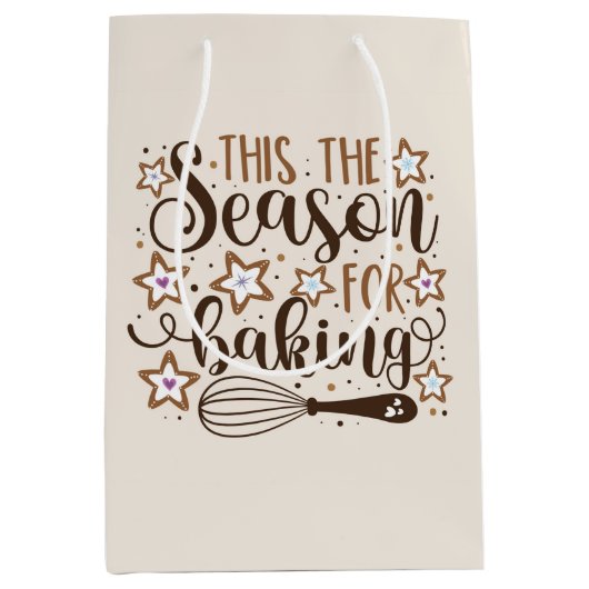 Sac Cadeau Moyen Fun 'Tis Season for Baking Design (Devant)