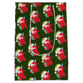 Sac Cadeau Moyen Funky Red Christmas Monster Enfants Vacances (Dos)
