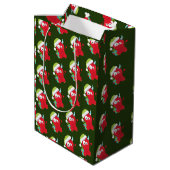 Sac Cadeau Moyen Funky Red Christmas Monster Enfants Vacances (Dos Angle)