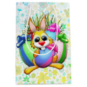 Sac Cadeau Moyen Funny Bunny biting an Easter Egg (Devant)