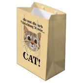 Sac Cadeau Moyen Funny Cat Face  (Dos Angle)