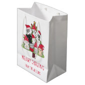 Sac Cadeau Moyen Funny Chat Arbre de Noël (Devant Angle)