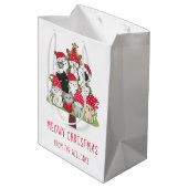 Sac Cadeau Moyen Funny Chat Arbre de Noël (Dos Angle)