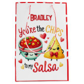Sac Cadeau Moyen Funny Chips to My Salsa Valentine's Day Add Name (Devant)