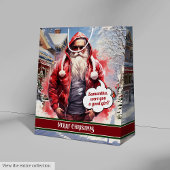Sac Cadeau Moyen Funny Christmas Gift Bag Handsome Santa Keepsake