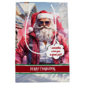 Sac Cadeau Moyen Funny Christmas Gift Bag Handsome Santa Keepsake (Devant)