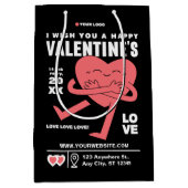 Sac Cadeau Moyen Funny Cream Blanc Rouge moderne Saint Valentin (Devant)