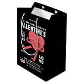 Sac Cadeau Moyen Funny Cream Blanc Rouge moderne Saint Valentin (Dos Angle)