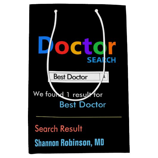 Sac Cadeau Moyen Funny Custom Best Doctor (Devant)