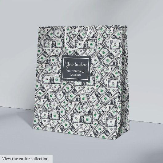 Sac Cadeau Moyen Funny dollar pattern personalized custom gift bag