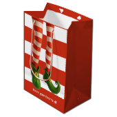 Sac Cadeau Moyen Funny Elf Legs | North Pole Mischief Gift Wrap  (Devant Angle)