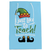 Sac Cadeau Moyen Funny Enseignant de Noël est mon préféré (Devant)