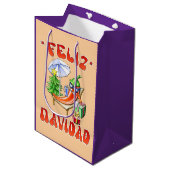 Sac Cadeau Moyen Funny Feliz Navidad Cute Christmas Chili (Devant Angle)