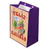 Sac Cadeau Moyen Funny Feliz Navidad Cute Christmas Chili (Dos Angle)