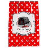Sac Cadeau Moyen Funny Let's Go! for a Walk Pekingese Dog (black) (Dos)